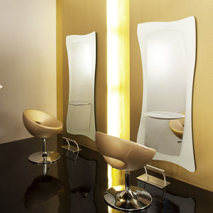 moderner Schminktisch / Aluminium / wandmontiert / für Frisörsalon