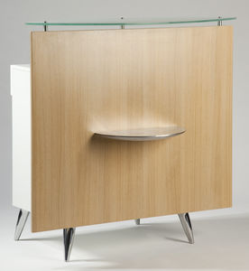 Laminat-Empfangstheke / Glas / Aluminium / für Frisörsalon