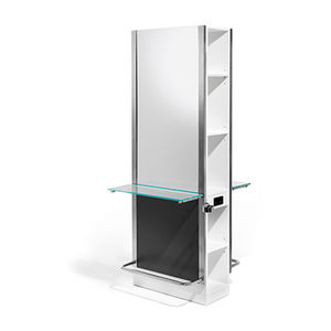 moderner Schminktisch / Massivholz / Edelstahl / für Frisörsalon