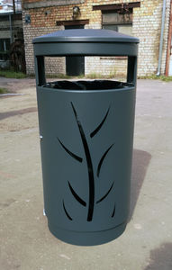 Park-Abfallbehälter / freistehend / verzinkter Stahl / pulverbeschichteter Stahl