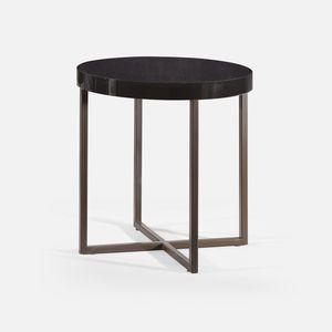 moderner Couchtisch / Stahl / rund / Innenraum