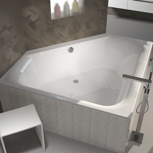 Badewanne für Eckeinbau / aus Acryl / Massage