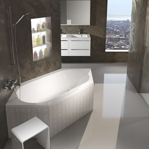 Badewanne für Eckeinbau / aus Acryl / Massage