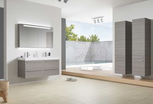 hängender Waschtisch-Unterschrank / Holz / modern / Schubladen