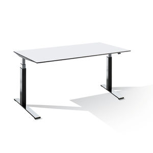Schreibtisch für Open Space / Holzfurnier / Metall / HPL