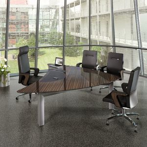 Chefschreibtisch / Holz / Aluminium / modern