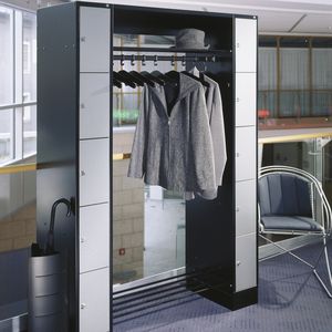 bodenstehender Garderobenständer / modern / Stahl / Objektmöbel