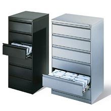 niedriger Aktenschrank / Stahl / mit Schubladen / modern