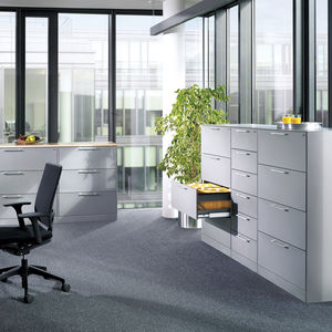 niedriger Aktenschrank / hoch / Stahl / mit Schubladen