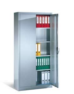 hoher Aktenschrank / Stahl / mit Flügeltüren / modern