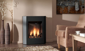 Gaskaminofen / Stahl / modern / 7 kW