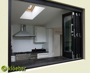Schiebefenster / faltbar / Holz