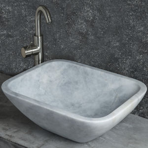 Aufsatzwaschbecken / oval / Marmor / modern