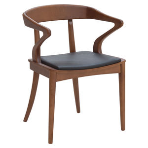 moderner Stuhl / Polster / mit Armlehnen / Holz