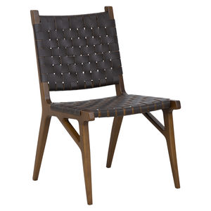 moderner Stuhl / Leder / Holz / Objektmöbel