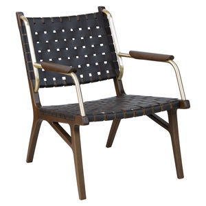 moderner Sessel / Stoff / Leder / Holz