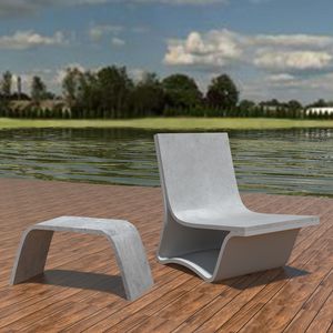 moderne Tischgarnitur / Hochleistungsbeton / Garten / Außenbereich