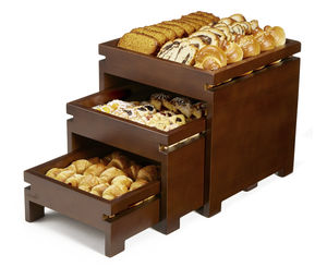 Tisch-Ablageregal / für Nahrungsmittel / aus Bambus / für Bäckerei