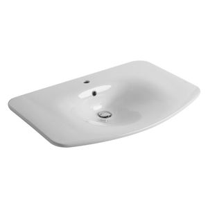 Wand-Waschbecken / rechteckig / Keramik / modern