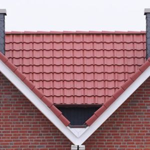 Falzdachziegel / aus Beton / rot / glatt