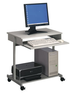 moderner Computertisch / Holz / Melamin / rechteckig
