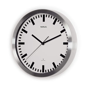 klassische Uhren / Analog / wandmontiert / gebürstetes Aluminium