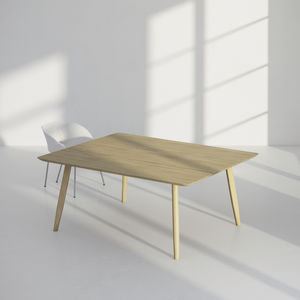 Besprechungstisch / originelles Design / aus Eiche / Massivholz / aus Esche