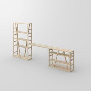 Trennwand-Regal / Design / aus Eiche / aus Nussbaum