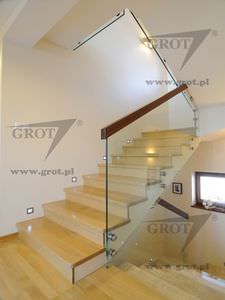 Stahlgeländer / Glasplatten / Innenraum / für Treppen