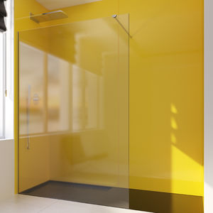 feststehende Duschwand / für Eckeinbau / Glas