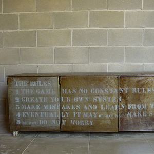 Industriestil-Sideboard / aus Eiche / Stahl / nach Maß
