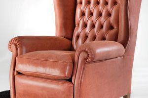 Chesterfield-Sessel / Leder / mit hoher Rückenlehne / Bergère -Stil