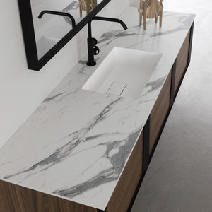 Aufsatzwaschbecken - HOMO - COMPAB - rechteckig / Corian® / modern