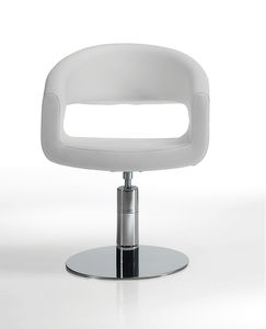 Polyurethan-Friseurstuhl / mit Hubhydraulik / zentrales Fußgestell