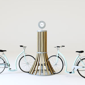 Fahrradständer / verzinkter Stahl / thermolackierter Stahl / Holz / originelles Design