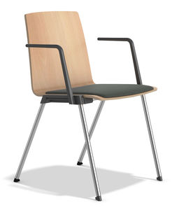 moderner Besucherstuhl / mit Armlehnen / Polster / Stapel
