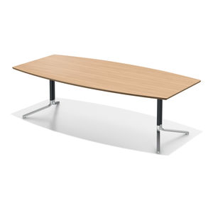 moderner Besprechungstisch / Holz / mit Fußgestell aus Aluminium / rechteckig
