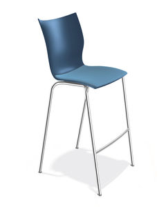 moderner Barstuhl / Polster / 100% recycelbar / Stoff