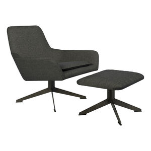 moderner Sessel / Stoff / mit Fußstütze / sternförmiger Fuß