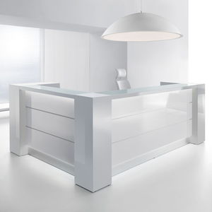 modulierbare Empfangstheke / für Eckeinbau / Laminat / Aluminium