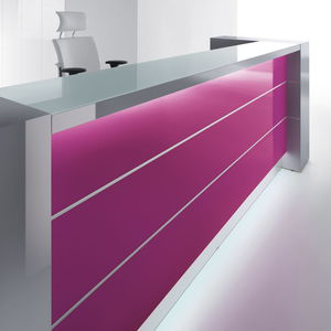 modulierbare Empfangstheke / Laminat / Aluminium / Glas
