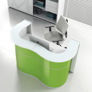 modulierbare Empfangstheke / halbrund / für Eckeinbau / Laminat