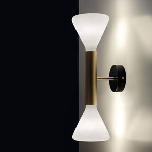 moderne Wandleuchte / Messing / Glas / Keramik