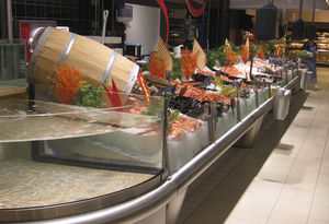 Verkaufskühlvitrine / Stand / kundenspezifisch / für Geschäfte