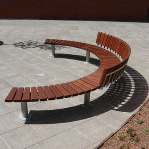 Parkbank / modern / Holz / verzinkter Stahl