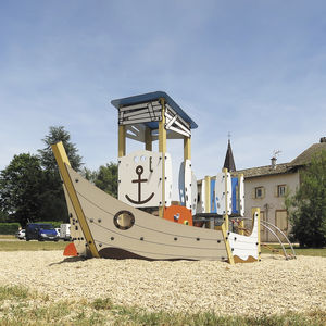 Spielplatzgerät für öffentliche Räume / Holz / Edelstahl