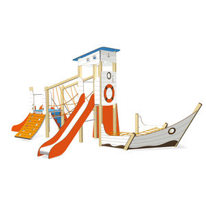 Spielplatzgerät für Spielplätze / für öffentliche Räume / Holz / Metall