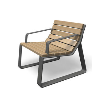 moderner Gartenstuhl / mit Armlehnen / 100% recycelbar / Metall