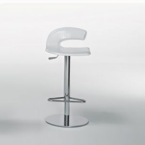 moderner Barhocker / Leder / Stahl / Objektmöbel