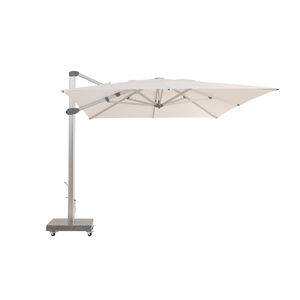 abgesetzter Sonnenschirm / Aluminium / Kurbel / mit integrierter Beleuchtung